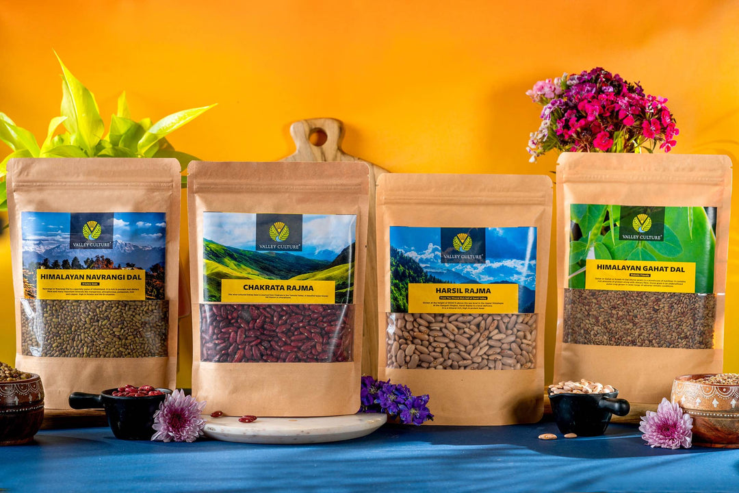 Chakrata Rajma + Harsil Rajma + Himalayan Navrangi Dal + Himalayan Gahat Dal